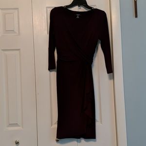 Chap's Three Quarter Sleeve Wrap Dress